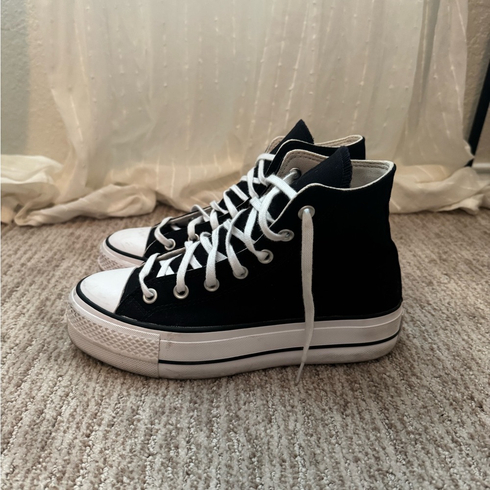 High-Top Platform Converse - Black - Women’s Size 7